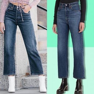 Levi’s Ribcage straight ankle jeans in mid wash blue size 30